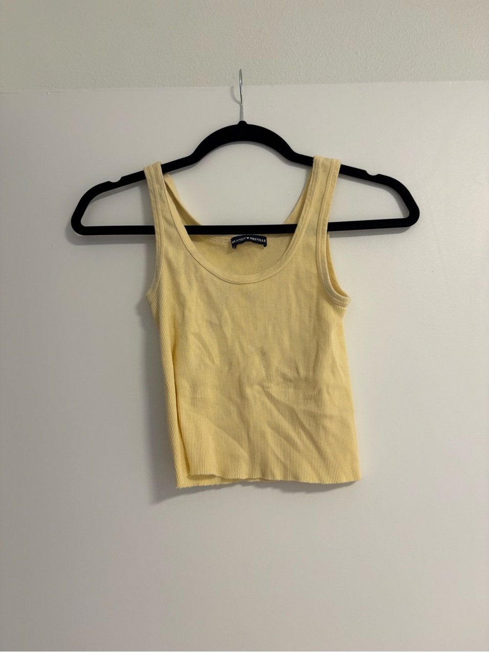 Brandy Melville Pale Yellow Ribbed Tank